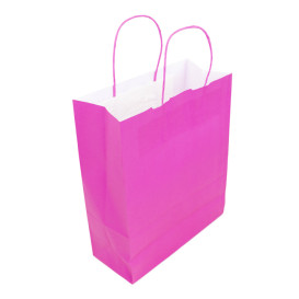 Sac en Papier Fuchsia avec Anses 100g/m² 25+11x31cm (200 Utés)