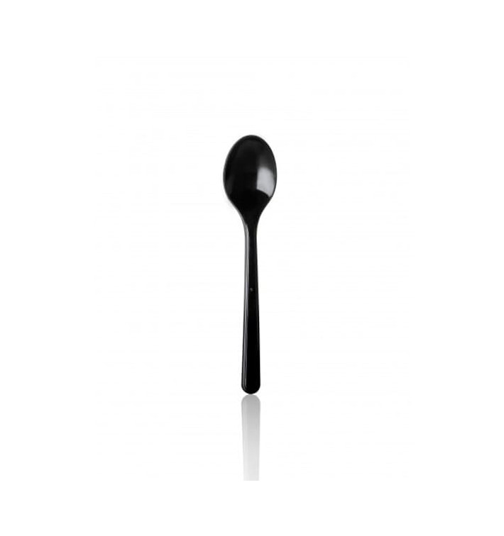 Petite Cuillère Plastique Premium Noire 130mm 