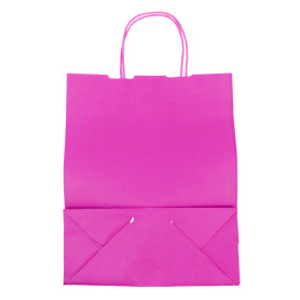 Papieren zak met handgrepen fuchsia 100g/m² 25+11x31cm (200 stuks)