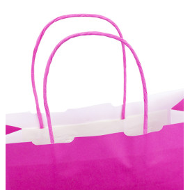 Papieren zak met handgrepen fuchsia 100g/m² 25+11x31cm (200 stuks)