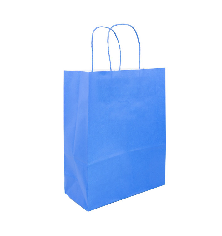 Papieren zak met handgrepen turkoois100g/m² 25+11x31cm (200 stuks) Papieren zak met handgrepen turkoois100g/m² 25+11x31cm (200 stuks)