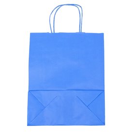 Sac en Papier Turquoise avec Anses 100g/m² 25+11x31cm (200 Utés)