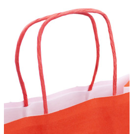 Sac en Papier Kraft Rouge avec Anses 100g/m² 22+9x23cm (25 Utés)