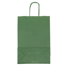 Sac en Papier Kraft Vert avec Anses 80g/m² 20+10x29cm (250 Utés)