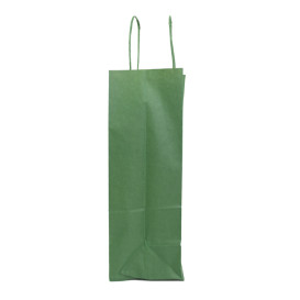 Sac en Papier Kraft Vert avec Anses 80g/m² 20+10x29cm (50 Utés)