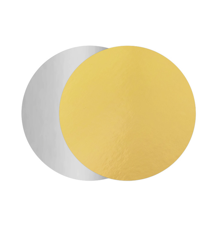 Disque Carton Face Doré et Argenté 180 mm (100 Utés) Disque Carton Face Doré et Argenté 180 mm (100 Utés)