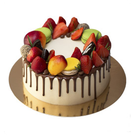 Papieren Cake cirkel goud en wit 28cm (400 stuks)