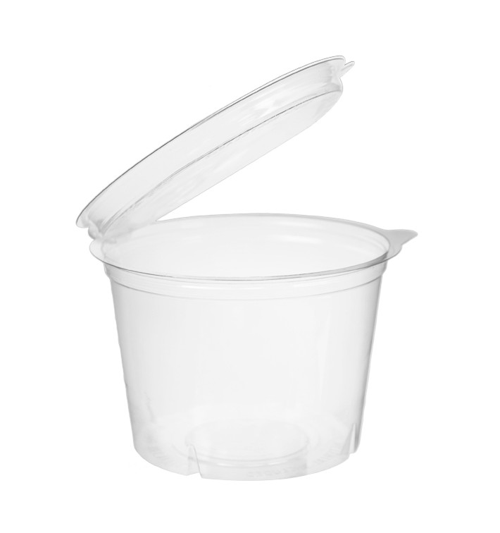 Pot Rond avec charnière APET Transparent 500ml Ø120mm (480 Utés)