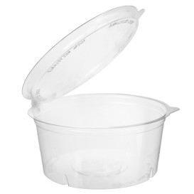 Pot Rond avec charnière APET Transparent 750ml Ø150mm (200 Utés)