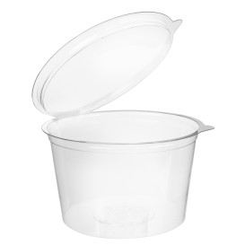 Pot Rond avec charnière APET Transparent 1000ml Ø150mm (200 Utés)