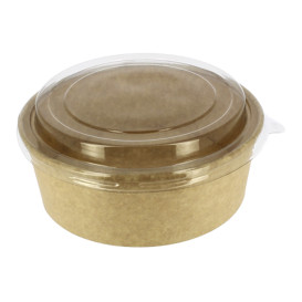 Papieren Container Kraft + RPET Deksel 38 Oz/1140ml (100 stuks)