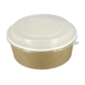 Pot en Carton Kraft avec couvercle PP 38 Oz/1140ml (25 Utés)