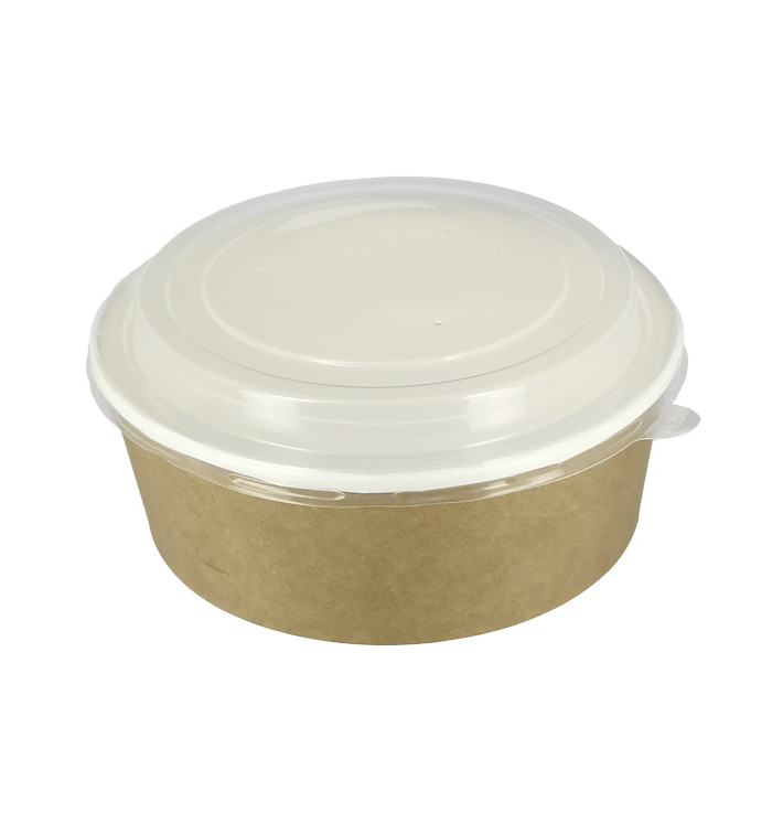Papieren Soep Kom met Deksel Kraft PP 33Oz/1000ml (100 stuks) Papieren Soep Kom met Deksel Kraft PP 33Oz/1000ml (100 stuks)