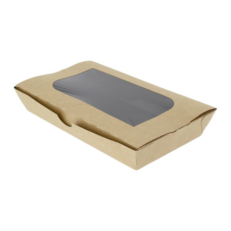 Barquette kraft écologique 19x10x3,5cm 480ml (400 Utés)