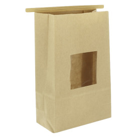 Sac SOS Kraft avec fermeture et fenêtre 15+7x23cm (1000 Utés)