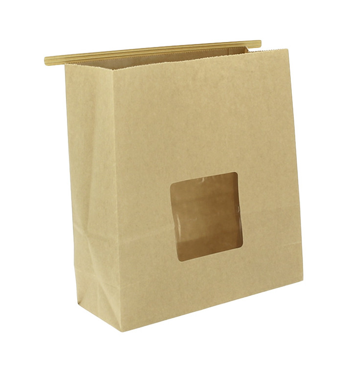 Sac SOS Kraft avec fermeture et fenêtre 20+8x23cm (50 Utés) Sac SOS Kraft avec fermeture et fenêtre 20+8x23cm (50 Utés)