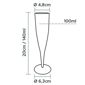 Flûte à Champagne ou vin transparent 140ml 1P (10 Utés)