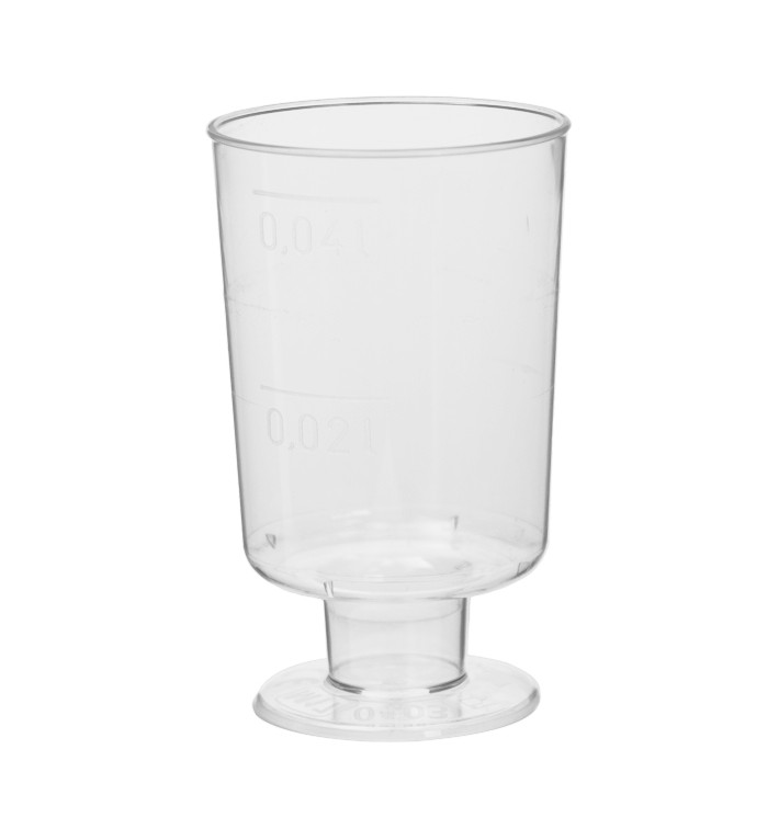 Verre à Pied en Plastique 40ml (20 Unités) Verre à Pied en Plastique 40ml (20 Unités)