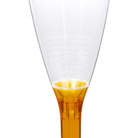 Flûte Champagne Plastique Pied Orange Transp.120ml 2P (20 Utés)