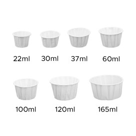 Geplooide papieren souffle beker 120ml (250 stuks) 