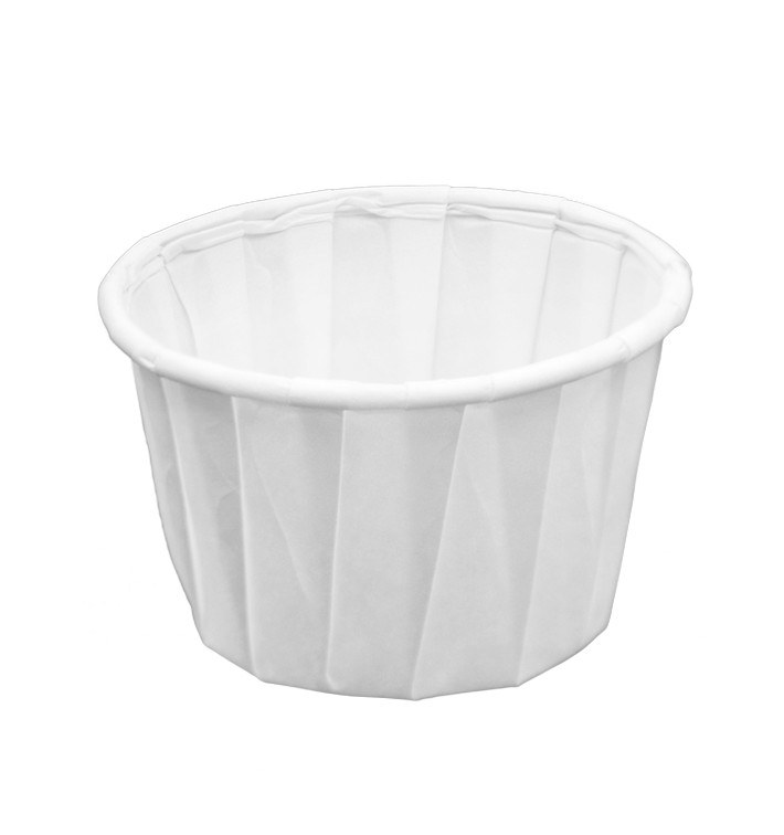 Geplooide papieren souffle beker 37ml (250 stuks) Geplooide papieren souffle beker 37ml (250 stuks)