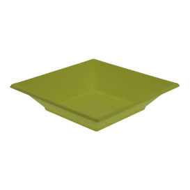 Assiette Plastique Creuse Carrée Pistache 170mm (5 Unités)