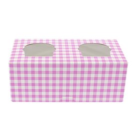 Papieren Cake vorm zak 2 Slot roze 19,5x10x7,5cm (20 stuks) 