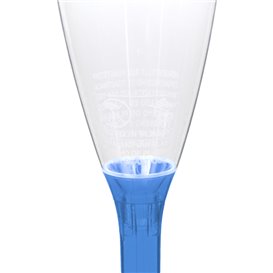 Plastic stam fluitglas Mousserende Wijn blauw transparant 120ml 2P (20 stuks)