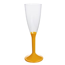 Plastic stam fluitglas Mousserende Wijn Mango 120ml 2P (200 stuks)