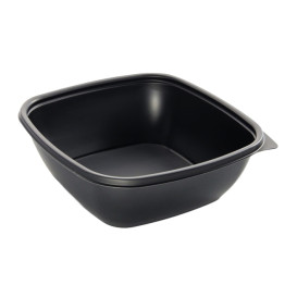 Barquette Plastique PP Noir 750ml 16,5x16,5x6cm (300 Utés)