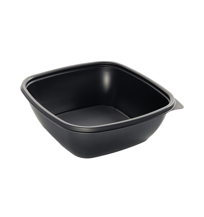 Barquette Plastique PP Noir 750ml 16,5x16,5x6cm (300 Utés)