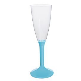 Plastic stam fluitglas Mousserende Wijn turkoois 120ml 2P (200 stuks)