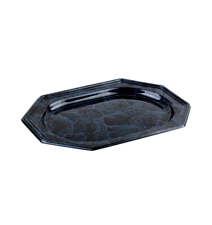 Plateau en Plastique Octogonal Marbré 36x24 cm (5 Utés) Plateau en Plastique Octogonal Marbré 36x24 cm (5 Utés)