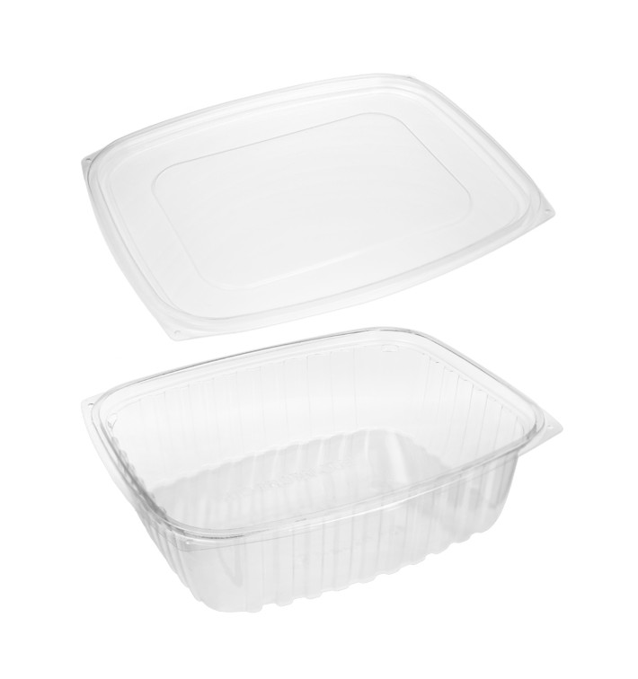 Stof gebaseerd op Maizena PLA Composteerbaar Container met Deksel 1420ml (200 stuks) Stof gebaseerd op Maizena PLA Composteerbaar Container met Deksel 1420ml (200 stuks)