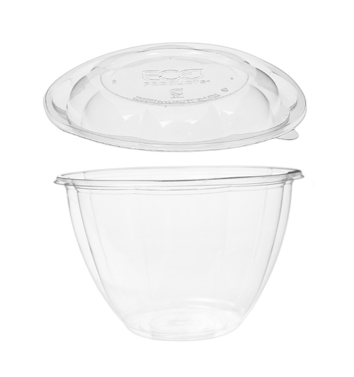 Saladier avec couvercle PLA 1420ml (50 Utés) Saladier avec couvercle PLA 1420ml (50 Utés)