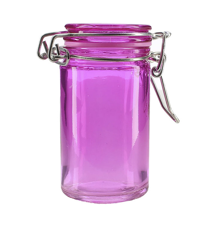 Bocal en Verre Hermétique Lilas 70 ml Ø4,5x8 cm (32 Utés) Bocal en Verre Hermétique Lilas 70 ml Ø4,5x8 cm (32 Utés)