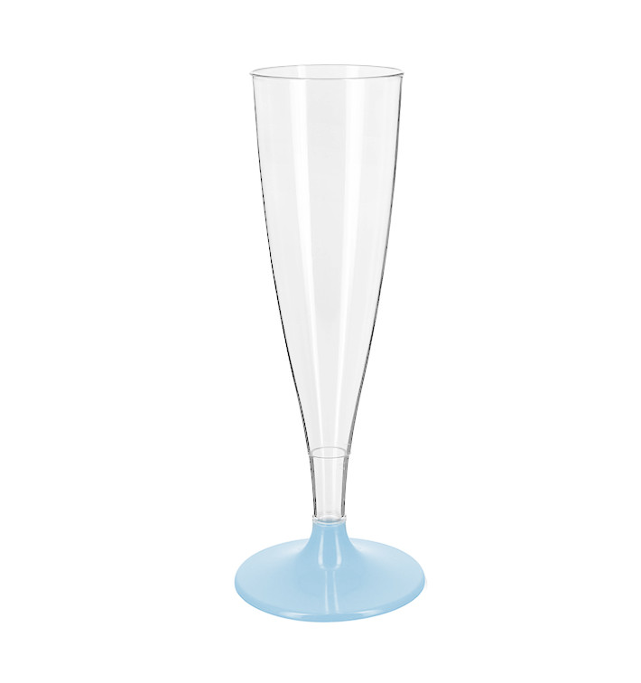 Flûte Champagne Plastique PS Réutilisable Pied Bleu 140ml 2P (48 Utés) Flûte Champagne Plastique PS Réutilisable Pied Bleu 140ml 2P (48 Utés)