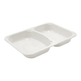 Emballage Canne à Sucre PLA 2C 820ml 22,7x17,8x3,2cm  (75 Utés)