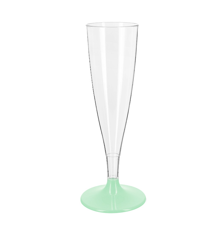 Flûte Champagne Plastique PS Réutilisable Pied Vert 140ml 2P (48 Utés) Flûte Champagne Plastique PS Réutilisable Pied Vert 140ml 2P (48 Utés)