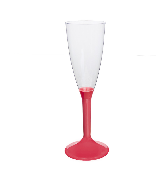 Plastic stam fluitglas Mousserende Wijn Koraal 120ml 2P (200 stuks) Plastic stam fluitglas Mousserende Wijn Koraal 120ml 2P (200 stuks)