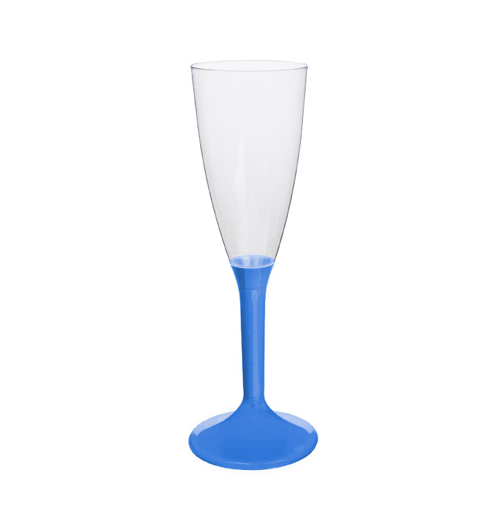 Flûte Champagne Plastique Pied Bleu Mediterrannée 120ml 2P (20 Utés) Flûte Champagne Plastique Pied Bleu Mediterrannée 120ml 2P (20 Utés)