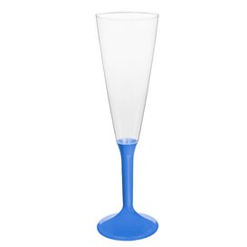 Plastic stam fluitglas Mousserende Wijn blauw mediterranean 160ml 2P (200 stuks)