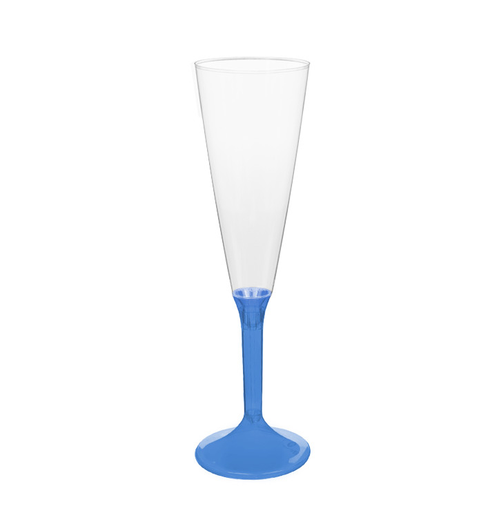 Plastic stam fluitglas Mousserende Wijn blauw transparant 160ml 2P (200 stuks) Plastic stam fluitglas Mousserende Wijn blauw transparant 160ml 2P (200 stuks)