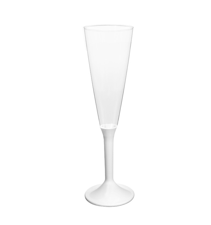 Flûte Champagne Plastique Pied Blanc 160ml 2P (20 Utés) Flûte Champagne Plastique Pied Blanc 160ml 2P (20 Utés)