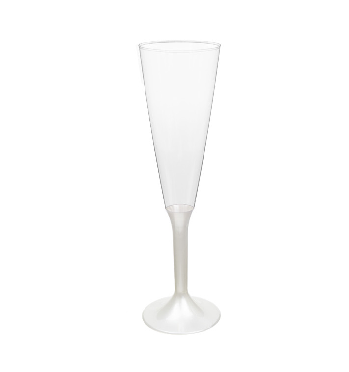 Plastic stam fluitglas Mousserende Wijn wit parel 160ml 2P (20 stuks) Plastic stam fluitglas Mousserende Wijn wit parel 160ml 2P (20 stuks)
