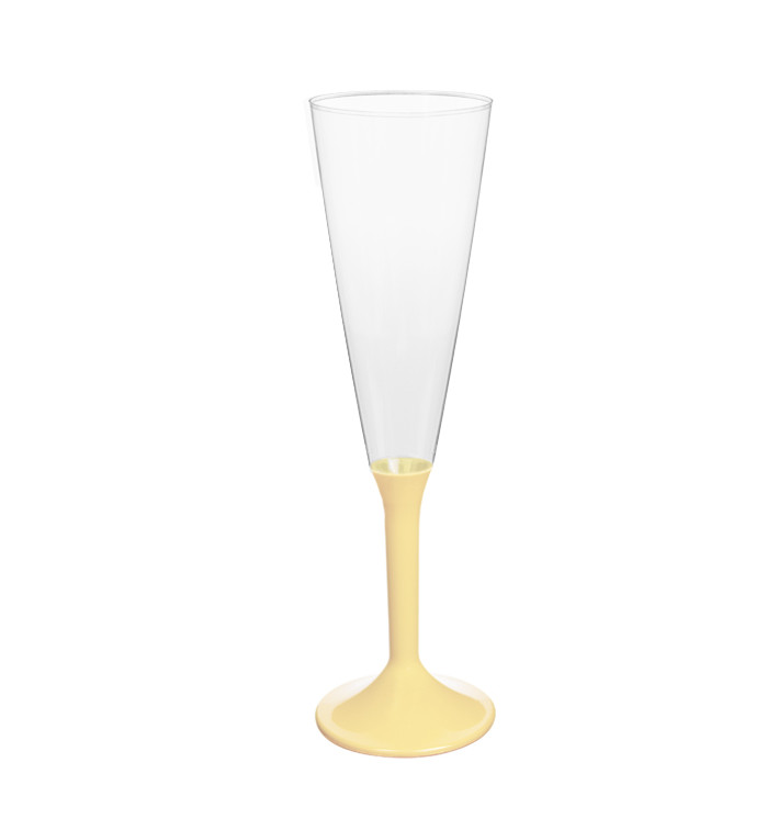 Plastic stam fluitglas Mousserende Wijn crème 160ml 2P (200 stuks) Plastic stam fluitglas Mousserende Wijn crème 160ml 2P (200 stuks)