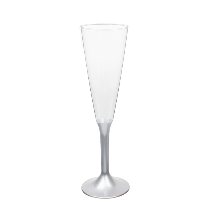 Plastic stam fluitglas Mousserende Wijn grijs 160ml 2P (20 stuks) Plastic stam fluitglas Mousserende Wijn grijs 160ml 2P (20 stuks)