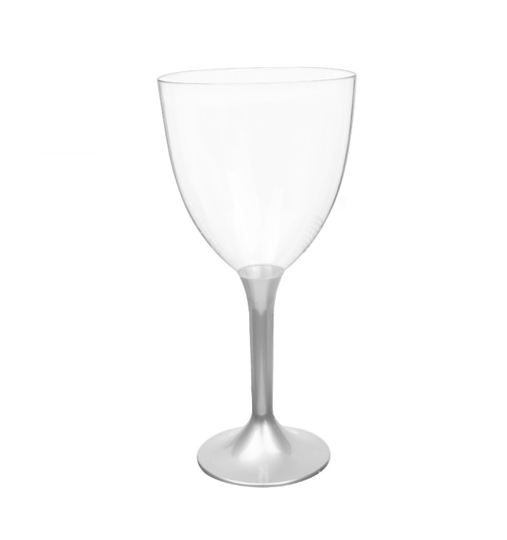 Verre en Plastique Vin Pied Gris 300ml 2P (20 Utés) Verre en Plastique Vin Pied Gris 300ml 2P (20 Utés)