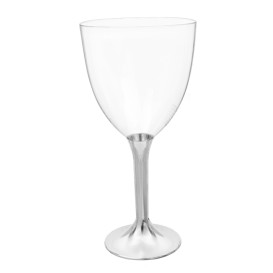 Verre en Plastique Vin Pied Nickel Chrome 300ml 2P (200 Utés)