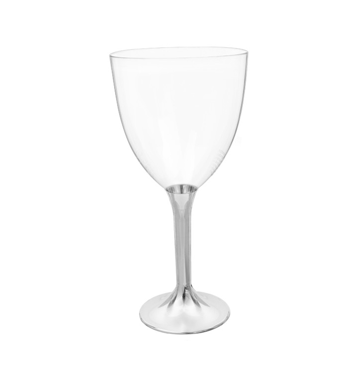 Verre en Plastique Vin Pied Nickel Chrome 300ml 2P (200 Utés) Verre en Plastique Vin Pied Nickel Chrome 300ml 2P (200 Utés)